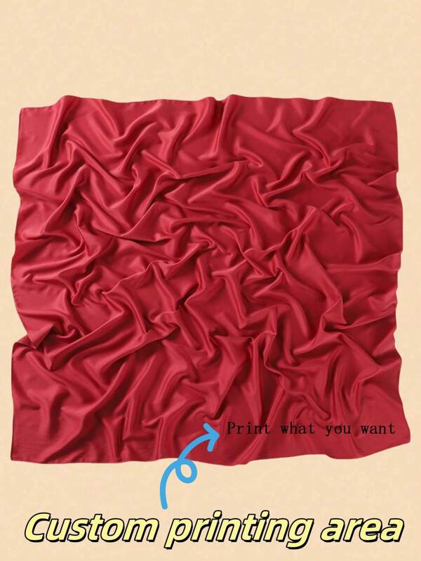 1 Custom Soft And Breathable Solid Color Scarf, Handkerchief, Or Turban Made Of Matte Imitation Silk
