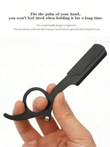 Men's Stainless Steel Manual Thumb Shaver With Shaver Stand, New Shaver Set With Double-Edge Folding Shaver Blade, Suitable For Shaving, Haircut And Depilation For Men And Women - Multicolor - View 8