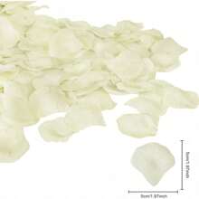 Attmu 3200 Pcs Artificial Rose Petals Valentines Day Decorations For The Home, Fake Rose Flower Petals For Wedding, Party (Ivory)
