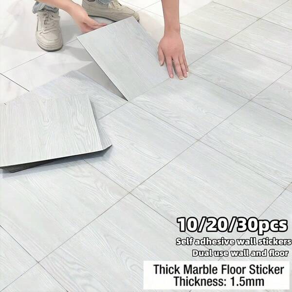 10/20/30pcs 3D Wood Grain Floor Stickers, Self-Adhesive Waterproof Wall Decals, Suitable For Quick DIY Home Renovation Decoration, Removable Vinyl Self-Adhesive Wall Stickers For Living Room, Bedroom, Kitchen, Office, Bathroom, Anti-Slip Floor Stickers, Retro Wood Grain Decorative Wallpaper Floor Tiles Living Room Decor Room Decor Home Decor Wall Paper