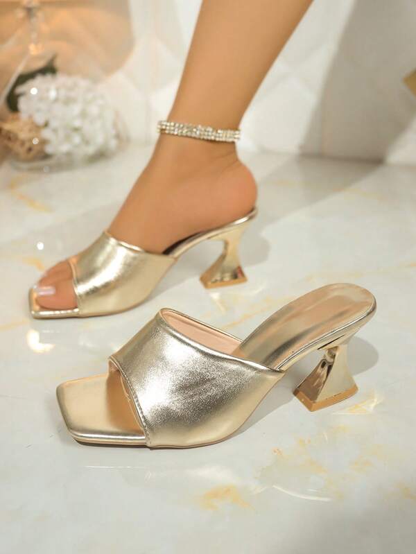 New Fashionable Outdoor Party Wedge Fairy Vibe Slip-On Sandals, Silver High Heel Sandals, Summer Versatile For Teenagers