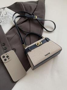 Fashionable Casual Versatile Portable Shoulder/Crossbody/Handheld Contrasting Color Women Small Square Bag - Black - View 9