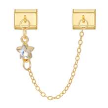 1pc Multifunctional Modular Jewelry Set - Golden Pendant Bracelet, Ring, Anklet, Floral, Star, Bow, Cherry Elements, Lightweight Luxury Design, Freely Combinable