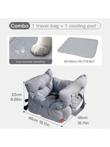 HAZOOWILL Asiento de coche para transportar mascotas, cama de viaje portátil y cálida para perros y gatos de menos de 11 kg con arnés de ajustable, asa y correa para el hombro, se adapta a los asientos delanteros/traseros del coche y al interior, regalo de Navidad para invierno/otoño