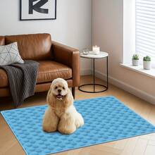 Thảm làm mát cho chó mèo mùa hè, vải thấm hút ẩm | Giường lưới thoáng khí | Sợi Polyester bền - Giữ cho mèo và chó của bạn mát mẻ và thoải mái suốt mùa hè, phù hợp cho thú cưng nhỏ, vừa và lớn (Có 5 kích cỡ) - Màu xanh lam - Xem 7