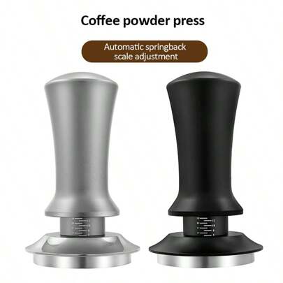 Adjustable Calibrated Constant Force Coffee Tamper | 304 Stainless Steel Flat Bottom Anti-Offset Design, Automatic Spring Rebound, Espresso Coffee Extraction Tool, 51/53/58mm Multi-Size (Please Carefully Compare Specifications To Avoid Size Mismatch)