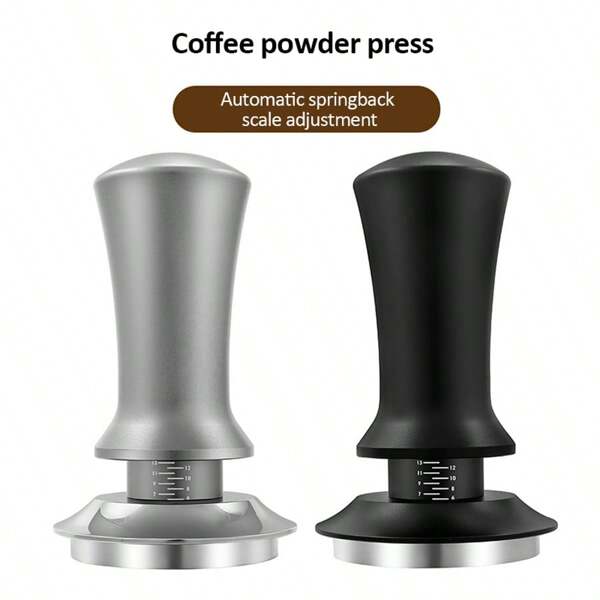 Adjustable Calibrated Constant Force Coffee Tamper | 304 Stainless Steel Flat Bottom Anti-Offset Design, Automatic Spring Rebound, Espresso Coffee Extraction Tool, 51/53/58mm Multi-Size (Please Carefully Compare Specifications To Avoid Size Mismatch)