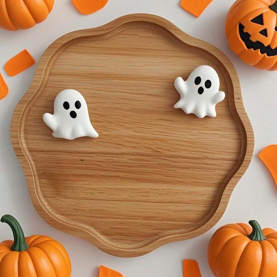 Halloween Themed Tray, Wooden Halloween Decorative Tray, Suitable For Halloween And Christmas Decoration, Suitable For Home Decor, Indoor Autumn Decor, Also An Ideal Choice For Christmas, Very Suitable For Halloween Use