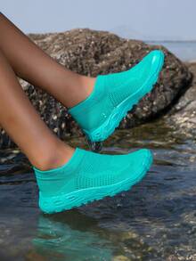 ZVB Barefoot-Friendly Water Shoes, Soft-Soled Women's Beach Shoes For Swimming, Diving, Outdoor Quick-Dry Summer Sandals, Fishing Water Shoes, Non-Slip & Breathable - Cadet Blue - View 11