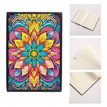 1 Set DIY Special Shaped Diamond Art Notebook Kit - Floral Design On PU Leather, Crystal Rhinestone Diamond Painting Notebook Diary, Wireless Size 20.8cm*14.5cm/8.18in*5.7in, Craft Diary For Home Office Travel Writing And Painting - Multicolor - View 3