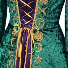 Halloween Costumes CosplayDiy Medieval Green Velvet Dress Witch Cosplay Costume Robes Adult Women Plus Size