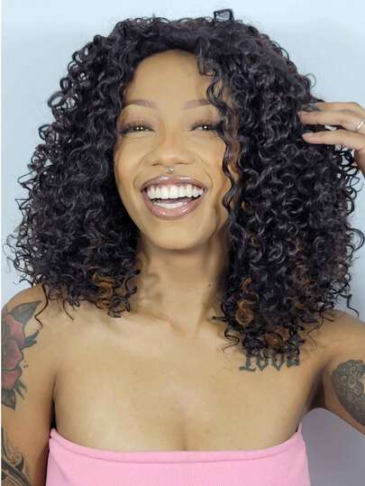 Peruca Cacheada Organica Curta Natural Cacheado ,Resistente ao Volumosa e Fofinha-VANESSA