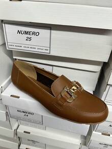 Women Loafers Shoes - 駝色 - 查看 4