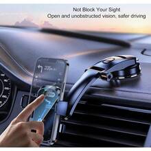 1个解决车内手机摆放难题！可调节吸盘车载支架，稳定支撑手机，超强兼容车载导航和日常使用，兼容、安卓手机，生日、家人、朋友的礼物，车载配件，车载手机支架 - 黑色 - 查看 2