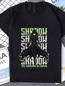 The Eminence In Shadow Cool Printed Anime T-Shirt Cotton Fashion Harajuku Style Man T Shirt Casual Loose Streetwear Unisex Tees - màu đen - Xem 1
