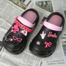 1pc MINISO Barbie Series Eyelet Accessories, Showcasing The Exquisite Charm Of Barbie Dolls, Available In Various Sizes And Shapes Such As Bows And Hearts, Suitable For Clothing Modification, Bag Decoration, And More - Pink - View 5