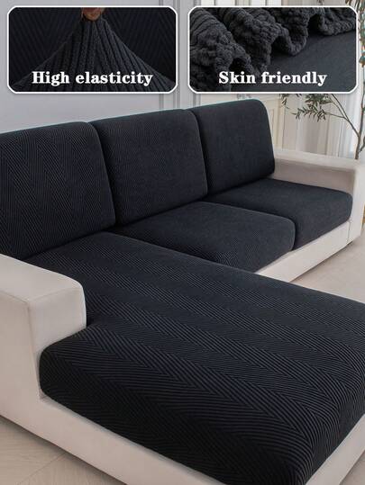 1pc Jacquard Stretch Sofa Slipcover, Modern Anti-Stain Sofa Cover, Suitable For Living Room, Bedroom, Outdoor Sofa, Protects Sofa From Pet Stains, All Season Use, Fits L-Shaped Single Sofa, Chaise Lounge, And 1/2/3/4 Seater Sofa, Thicker Autumn/Winter Home Decor Sofa Cover