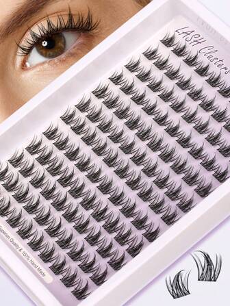 Himirell 120 件漫画睫毛簇 C 卷漫画睫毛混合 10-12 毫米仙女睫毛簇纤细自然睫毛柔软舒适 DIY 簇单根假睫毛，易于佩戴，可重复使用，适合日常化妆睫毛簇、睫毛簇、单根睫毛、睫毛、假睫毛