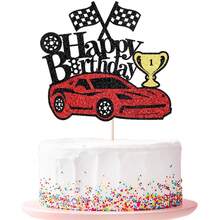1 Buah Hiasan Kue Ulang Tahun Mobil Balap, Bendera Berkilau, Piala Balap, Tusuk Kue Mobil Balap untuk Tema Balapan Pesta Ulang Tahun ke-1-10 - MultiWarna - View 18