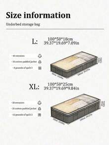 1PC Gray Clothing Storage Bag, Quilt Storage Box, Under Bed Storage Bag, Bedroom Storage, Visible Window Storage Box, Waterproof And Moisture-Proof, Suitable For Storing Blankets And Idle Items At Home Dress Pants Shoes Jeans Boots Skirt Bedroom, Organizer, Home Storage, White T Shirt Women, Black Pants Women, Ladies Winter Clothes, Dress, - Grey - View 2