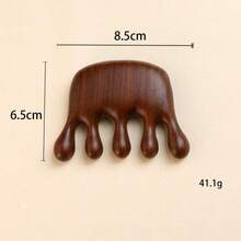 1pc Natural Ebony Wood Massage Comb For Women Long Hair, Home Use Hairbrush, Salon Hairdressing Travel Essential Hair Tool And Accessory - Multicolor - View 13