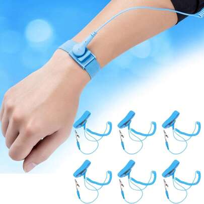 3 Pulseras Antiestáticas con Cable Profesional para Reparación Electrónica | Pulsera ESD con Clip de Cocodrilo y Correa Ajustable | Cable Largo 1.8m para Mayor Libertad de Movimiento | Pulsera Antiestática para Técnicos, Electrónica, Reparación de Placas, Celulares y Computadoras | Disipa Electricidad Estática al Instante | Banda Conductora con Alta Resistencia para Trabajo | Ideal para Reparadores, Electrónicos, Técnicos, Ensamble, Instaladores y Laboratorios | Wrist Strap ESD Adjustable Grounding Anti Static Band with Alligator Clip | Kit de 3 Piezas Profesionales Reutilizables con Excelente Calidad y Compatibilidad Universal | Pulsera de Descarga Electrostática Antiestática para Talleres, Computadoras y Componentes Sensibles | Alta Eficiencia y Protección Antiestática