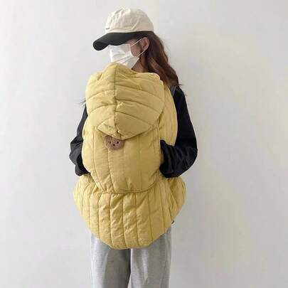 Baby Stroller Wind Proof Cover Blanket, Baby Carrier Waist Stool Windproof Blanket, Children's Cloak Autumn/Winter, Baby Wrap (Random Bear Head & Mouth Design)