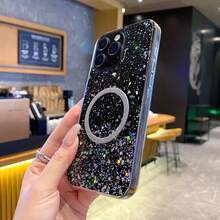 免费礼品（屏幕保护膜）闪光豪华手机壳兼容 6/7/8/X/XS/XR/11/12/13/14/15/16/16e，兼容三星 Galaxy S22/23/24/25/S24 FE/S25 EDGE、A04/05/06/A14/A15/A16/A24/A25/A34，兼容 Redmi Note 7/8/9/10/11/12/13，兼容 Redmi 9/10/12/13C，兼容 Honor X、HW，兼容 Realme C53 C55 防水防震防摔防刮 - 黑色 - 查看 2