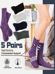 3/5 perechi de șosete termice pentru drumeții din lână merinos - șosete calde, groase, care absorb umezeala până la jumătatea gambei, unisex - esențiale pentru activități în aer liber