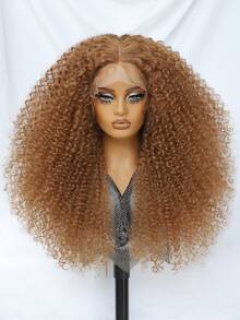 Perucas sintéticas Jerry Curl de 24 polegadas, perucas crespas e cacheadas para mulheres afro, 13x5x1,5, pretas, pré-depiladas, perucas de renda frontal Latisha para mulheres