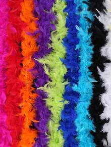 1pc Fluffy Faux Feather Scarf, Feather Shawl, Suitable For DIY Birthday Party Costumes, Wedding Photography Props, Stage Performance, Family Gatherings, Halloween Costumes, Concerts And Home Decor, Carnival Costumes And Accessories, Party Supplies. - Multicolor - View 6