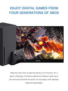 2K 14-Inch 60hz 2160*1440 Brightness 330cd/㎡ 100%SRGB HDR Built-In Speakers Ultra Slimr Gaming Portable Monitor Suitable For Laptops/Mobile Phones/PS Switch Second Monitor , Mini HD, No Adapter