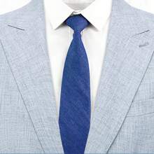 1 pieza Corbata clásica de lino de 6 cm de unicolor para hombre, color macaron