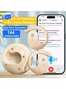 全新人工智能实时翻译无线蓝牙耳机 144 种语言耳机 HiFi 立体声高清通话耳塞 - 彩色 - 查看 10