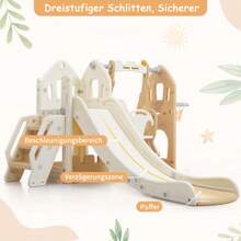 Premium 5-in-1 Multifunktionales Kinderspielset mit Schaukel, Rutsche & Kletterleiter – Inkl. Basketballkorb, Teleskop & Aufbewahrungsbox – Sicherer Indoor/Outdoor Spielplatz für Kinder – Robustes Gartenspielzeug für Kleinkinder ab 3 Jahren – Komplettes Kletterset mit Lernfunktionen – Platzsparendes Spielcenter für Garten, Terrasse und Wohnzimmer