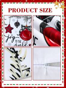 4 Stücke Weihnachtsdekokissenbezüge Set, gemischter Weihnachtsball & Weihnachtsbaum Muster Kissenbezüge, fröhliche Weihnachten Winter Wunderland Kissenbezüge für Sofa Feiertags Dekoration, Weihnachts Innenraum Wohnzimmer Dekoration, Weihnachtsdekorationen, Weihnachtsgeschenke, Party Dekoration, Party Geschenke, Weihnachtsschmuck, Kissenfüllungen nicht enthalten - Weihnachtsbaum gemischt - Übersicht 9