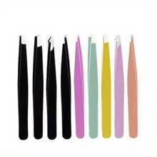 Tweezers Set - 8 Pcs Precision Tweezers Set For Eyebrows, Professional Stainless Steel Tweezers For Eyebrows - Great Precision For Facial Hair, Splinter And Ingrown Hair Removal (Black)12 Black Eyebrow Trimmers Hair Removal, Face Hair Removal, Hair Trimmer, Hair Trimmer, Barber Supplies, Haircut, Bag, Organizer, Storage, Hair Accessories,A Must-Have For Christmas And Halloween.