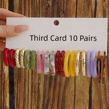 1 Pair/10 Pairs/40 Pairs New Dual-Color Acrylic Resin Acetate Minimalist Fashion C-Shape Hoop Earrings Set