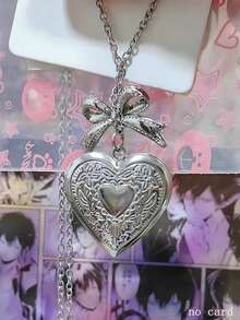 1 Piece Sweet Goth Harajuku Aesthetic Forever Heart Pendant Necklace For Women Girls Y2k Vintage Punk Jewelry Accessories - Love - View 11