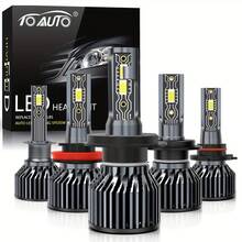TOAUTO 2 件 V2T 汽车 LED 大灯 CSP 芯片 60W 18000LM 6500K H4/H11/H13/9005 雾灯 自动前灯 远近光 即插即用