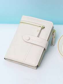 New Korean Style Foldable Multi-Function Clutch Wallet Wine Red Small Coin Purse Anti-Theft RFID Blocking Card Slots Soft PU Leather Wallet Gift For Women Wallet Mini Wallet Purse Wallet Small Wallet Cute Wallet