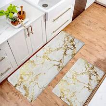 1pc Marble Pattern Anti-Fatigue Floor Mat, Soft Plush Surface, Modern Minimalist Style, Comfortable For Home, Bathroom, Kitchen Decor Entryway Decor Bathroom Kitchen Decor Kitchen Rug - Multicolor 3 - View 5