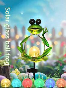 ضوء الحديقة على شكل ضفدع معدني تعمل بالطاقة الشمسية، هي ديكور مثالي للحديقة الخارجية، مناسبة لزينة الحديقة والساحة، ويمكن أن تكون هدية مفكرة لربة المنزل وللسيدات. تجعل هذه الإضاءة التي تعمل بالطاقة الشمسية الضفدع المعدني يشع لمعان فريد في الحديقة، ليصبح اللمسة النهائية لمشهد الحدائق الخارجية. - أخضر - مشاهدة 9