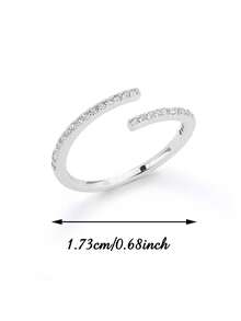 Nhẫn thép không gỉ đính đá Cubic Zirconia tối giản, mạ vàng 18K không phai màu, có thể điều chỉnh kích cỡ, trang sức cưới quyến rũ, phụ kiện dự tiệc và ngày lễ, quà tặng cho người yêu/mẹ/bạn thân. - Chủ nghĩa tối giản - Xem 19