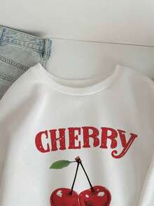 Popular Hoodies For GirlsCasual Minimalist London Flag Print Pattern Loose Fit Crew Neck Long Sleeve Hoodie Sweatshirt For Women, Suitable For Fall/Winterroomy And Comfortable - 白色 - 查看 4