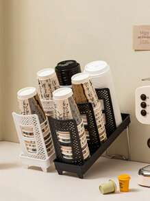 1pc Simple Circular Disposable Cup Holder,Paper Cup Holder,Water Cup Holder,Large Capacity Storage,Single Row And Double Row Can Be Selected,Suitable For Disposable Paper Cups, Water Cups, Tea Cups, Etc,Suitable For Kitchen, Living Room, Etc