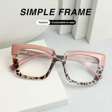 2pcs Women's Large Frame Reading Glasses, Colorful Patchwork Frame, Comfortable Spring Hinges, Simple & Versatile For Daily Wear - Blue + Green Tea - View 5