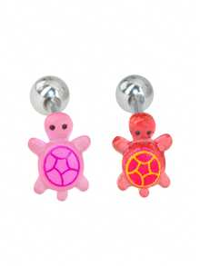 1.6x16mm Stainless Steel Cute Turtle Resin Cartoon Animal Tongue Ring Piercing Jewelry - Turtle Tongue Studs - View 18