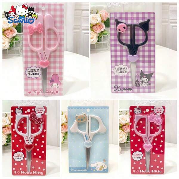 1pc Authentic Sanrio Cartoon Cute Hello Kitty, Pompompurin, Kuromi Handmade Stationery Scissors, Suitable For Students, DIY, Office, Sewing, Arts & Crafts, Halloween, Christmas Gifts
