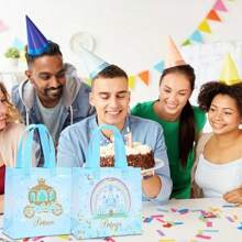 王子和公主派对礼品袋带手柄王子公主礼品糖果生日糖果礼品袋性别揭秘派对婴儿送礼会婚礼用品 - 彩色 - 查看 2